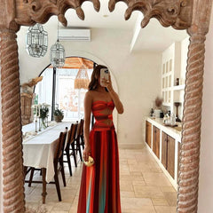 Printed Off-Shoulder Maxi Dress