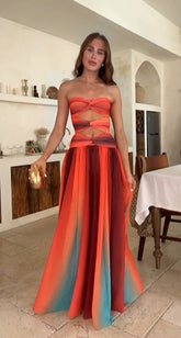 Printed Off-Shoulder Maxi Dress