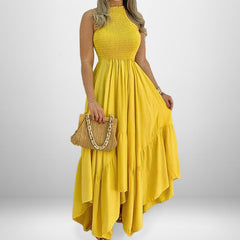 Schulterfreies Midikleid aus Tüll