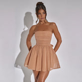 Strapless Mesh Mini Dress With Open Back