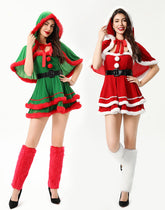 Lolita-Kleid mit Cape-Schal und Weihnachtsmotiv
