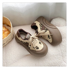 Zapatillas deportivas informales con estampado de leopardo y estrellas