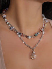Natural Stone Necklace Vintage Clavicle Chain