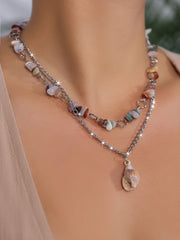 Natural Stone Necklace Vintage Clavicle Chain