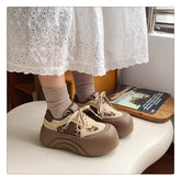 Zapatillas deportivas informales con estampado de leopardo y estrellas