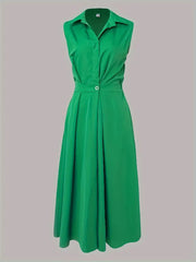 Grünes, figurbetontes Kleid mit V-Ausschnitt