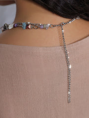 Natural Stone Necklace Vintage Clavicle Chain