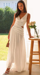 Sleeveless Paneled Long Dress