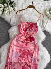 Strapskleid für Damen mit unregelmäßigem, verwischtem Aufdruck