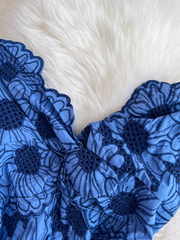 V-Ausschnitt mittellanges A-Linien-Kleid mit Print am Meer Urlaub Strandkleid Sommer