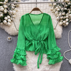 Women's short chiffon top