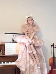 A-Linien-Kleid mit Blumenmuster