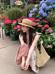 Damen Sommerkleid mit Blumenmuster und Trägern