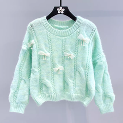 Women's autumn and winter bow sweater