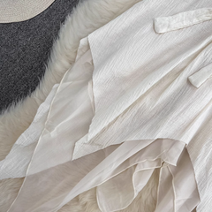 Vestido tubo con espalda abierta, volante irregular, corte A, abullonado