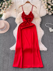 Rotes schlichtes Partykleid