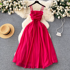 Rotes A-Linien-Sommerkleid