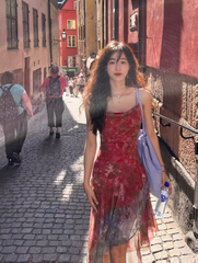 Rot floral unregelmäßige mesh slip kleid weibliche sommer