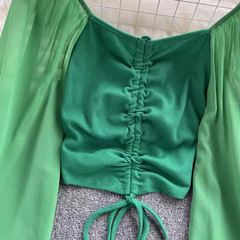 Women's summer bubble long sleeve blouses