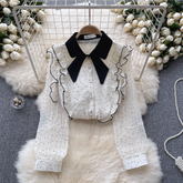 Women's autumn polka dot blouses