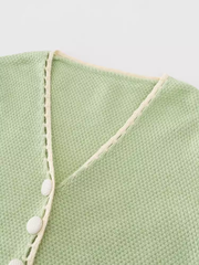 V-neck long-sleeved knitted cardigan jacket