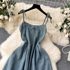 Retro-Jeanskleid für Damen