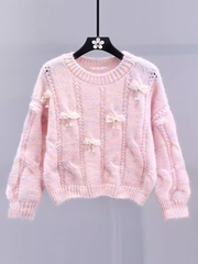 Women's autumn and winter bow sweater
