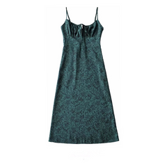 Mittellanges Unterkleid mit Vintage-Blumenmuster und Kordelzug