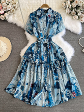 Bedrucktes Hemdblusenkleid in A-Linie