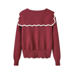 navy collar pullover sweater