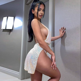 Neues Paillettenkleid mit hängendem Hals und Schlitz für Damen