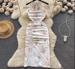 Ärmelloses Neckholderkleid mit Print für Damen