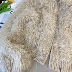 Suéter de cachemira y cárdigan de visón para mujer