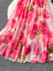 Strandurlaubskleid für Damen mit Rosenprint