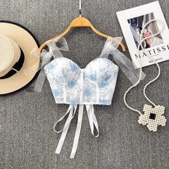 Women's fishbone short summer vest top