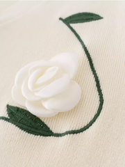 Chaqueta tipo cárdigan de punto con bordado floral