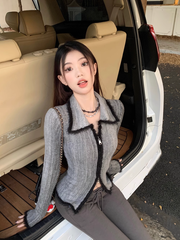 Suéter tipo cárdigan de punto con doble cremallera y color degradado