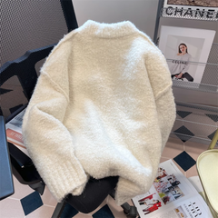 Three-dimensional doll sweater autumn and winter lazy vintage outer wear