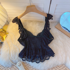 Summer new beautiful back waist short top