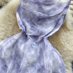 Wischdruck Trägerkleid weiblicher Chiffon-Strandrock für den Urlaub am Meer