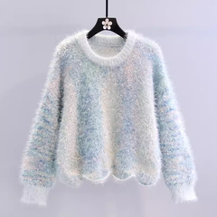 Lazy style loose furry knit