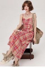 Damen Sommer Retro Strapskleid