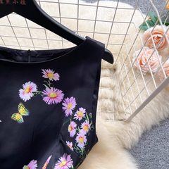 Trendiges bedrucktes A-Linien-Kleid