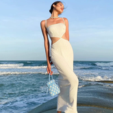 Summer Hollow Backless Strappy Maxi Dress