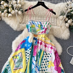 Hosenträgerkleid mit Graffiti-Print für Damen