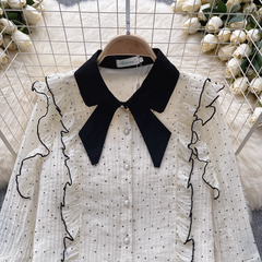 Women's autumn polka dot blouses