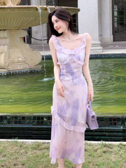 Sommerliches Rüschen-Hosenträgerkleid