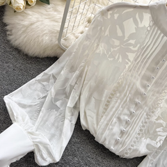 Women's Puff Sleeve Lace Blouses