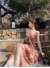 Bedrucktes Kleid, Urlaubskleid am Meer