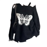 Women's retro butterfly lazy style sweater